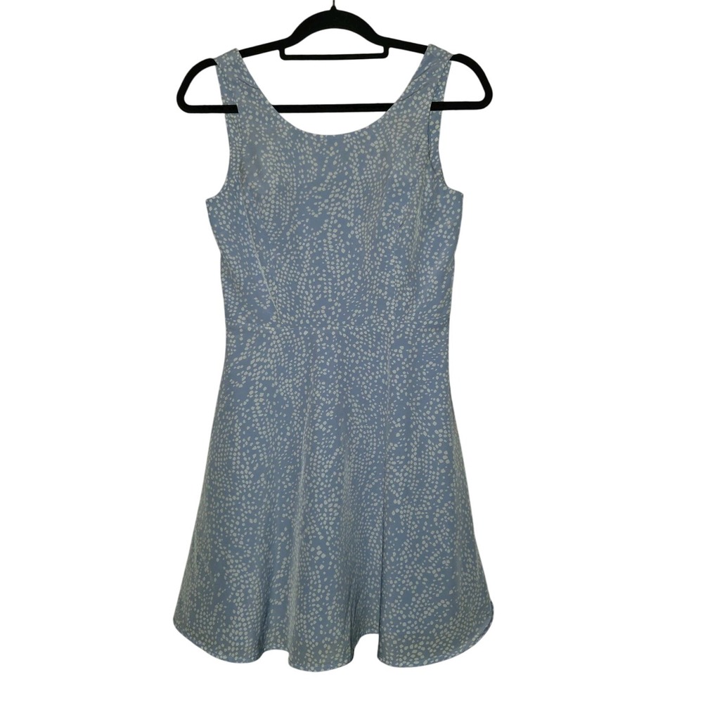 Forever 21 Dress Womens Large Light Blue White Fit & Flare Round Neck Sleeveless
